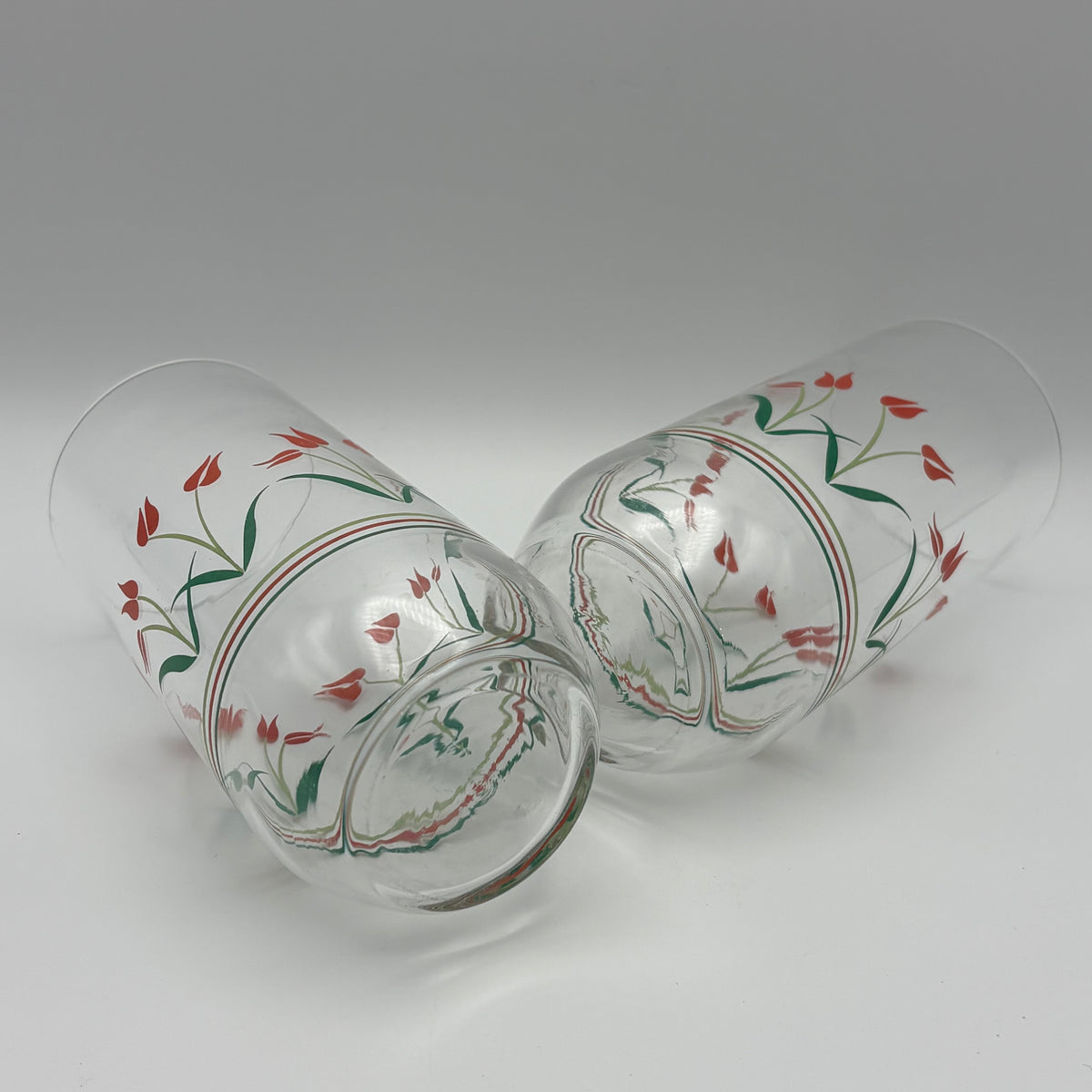 80s/90s Tulip Drinking Glasses -Set of 2