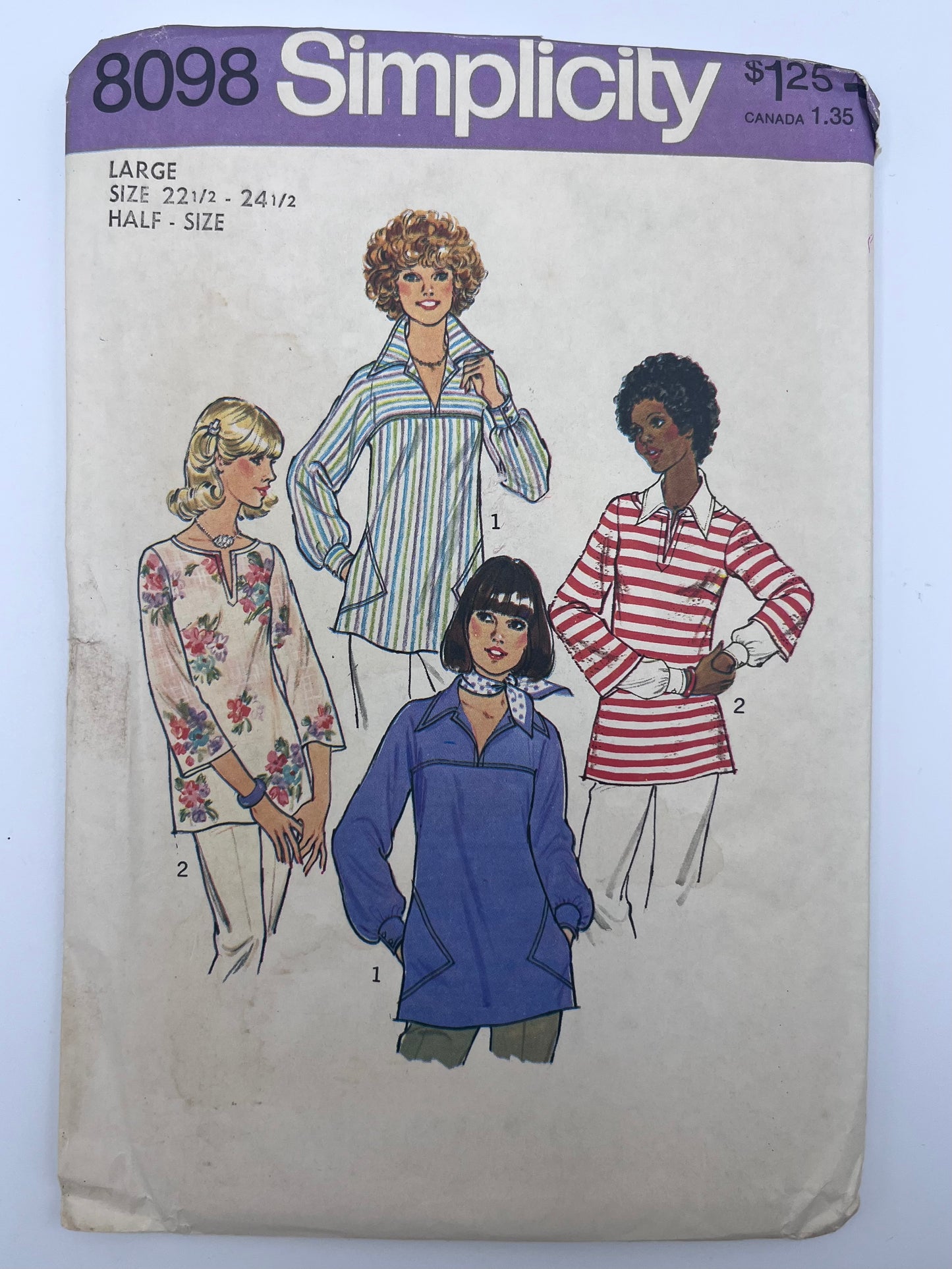 1977 Simplicity Pullover Pattern 8098
