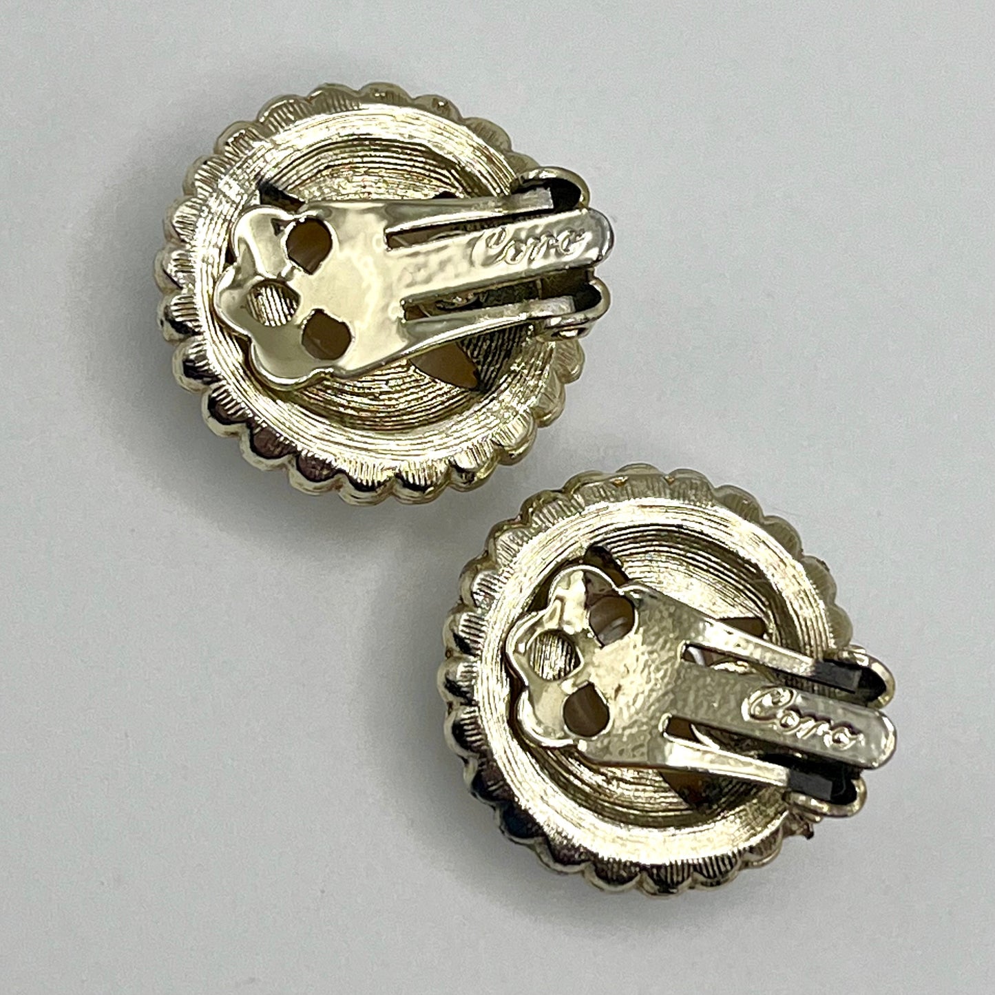 1960s Coro Pearl Button Earrings