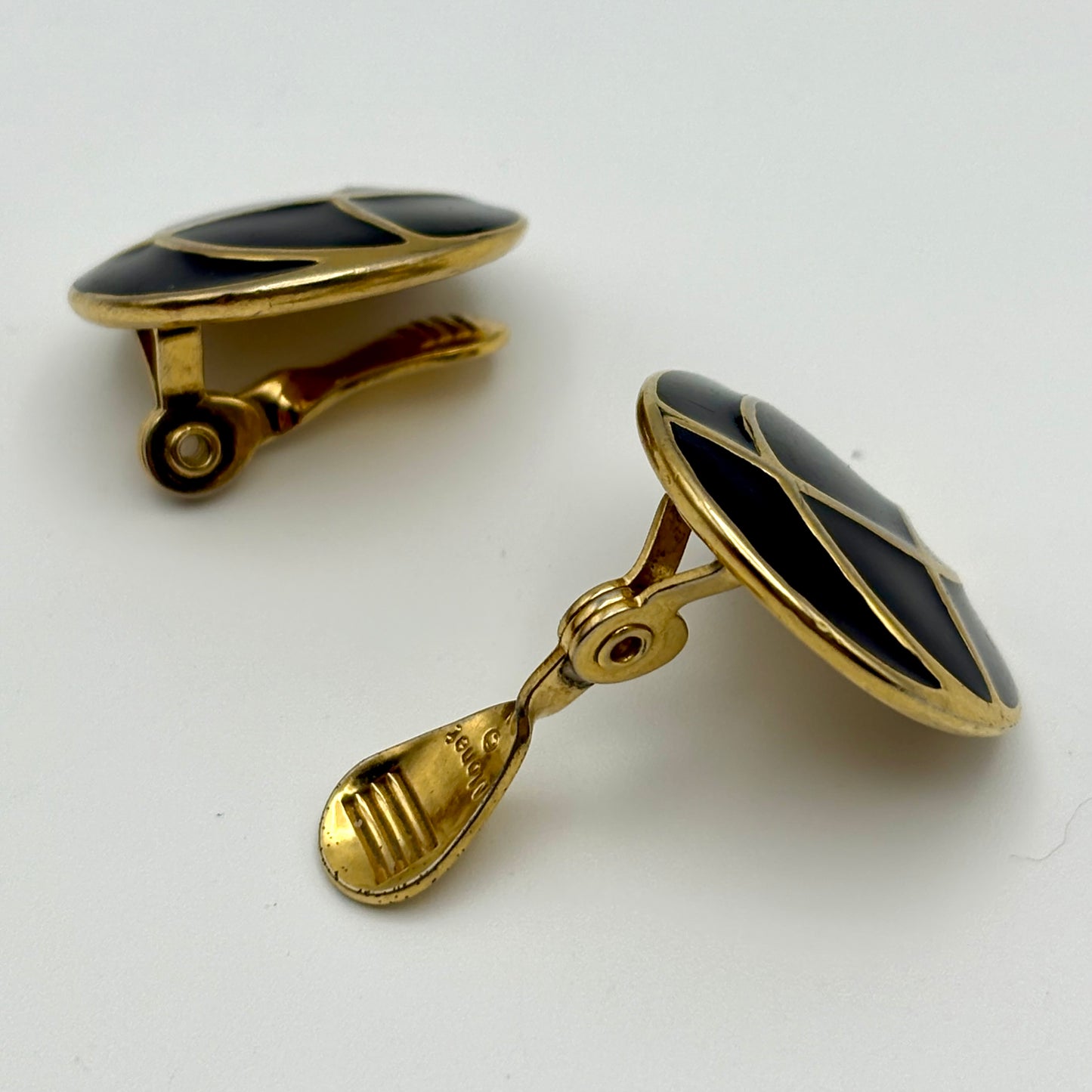 1980s Monet Enamel Clip Earrings