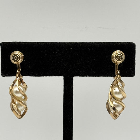 1958 Sarah Coventry Twisting Pearls Earrings