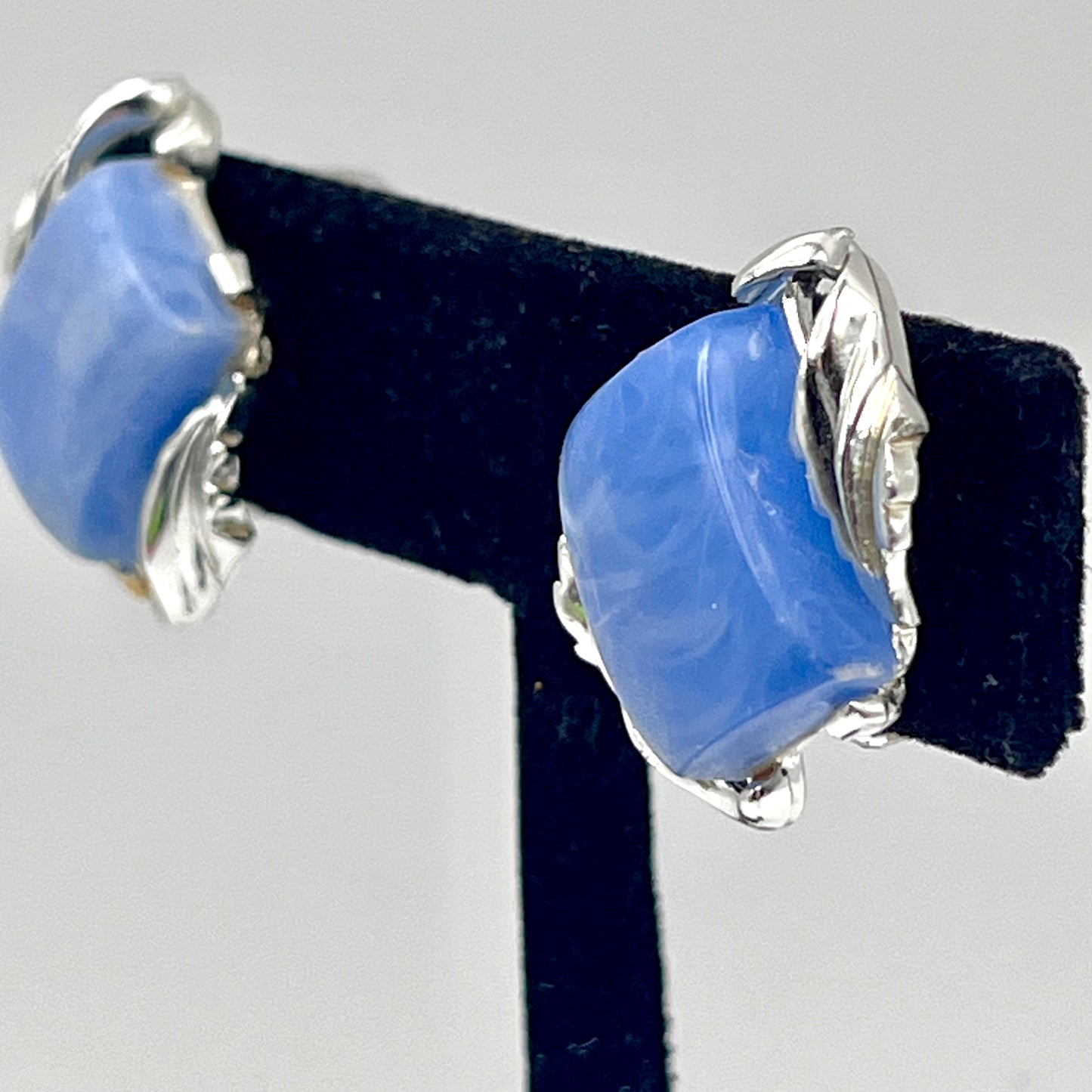 1960s Coro Blue Lucite Earrings