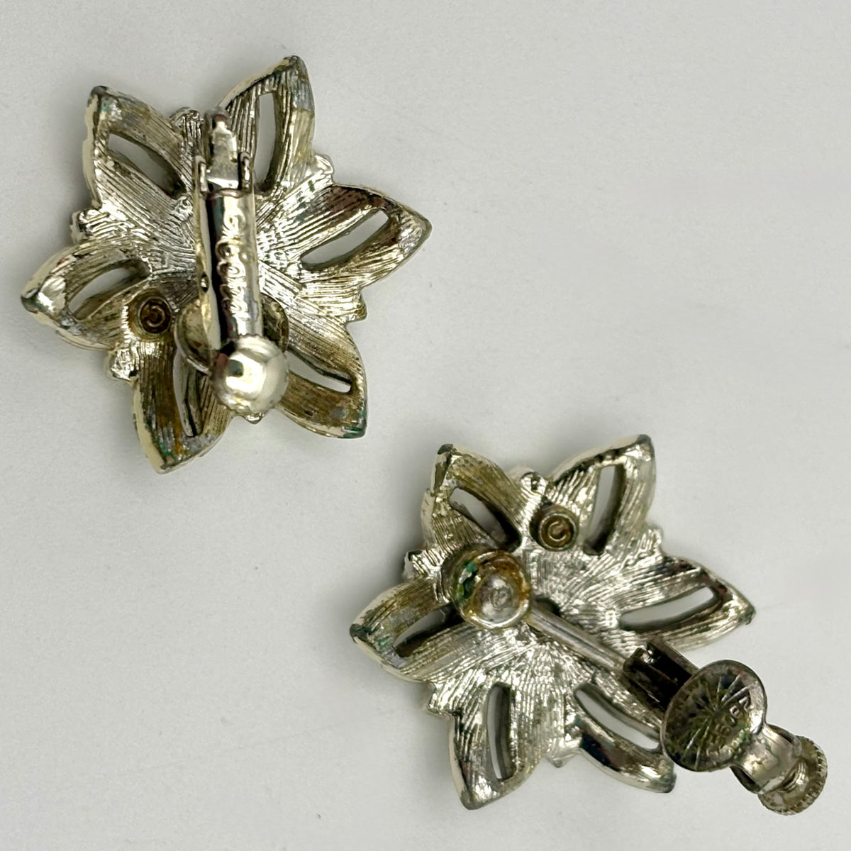 Late 50s / Early 60s Coro Silver-Tone Clip Earrings