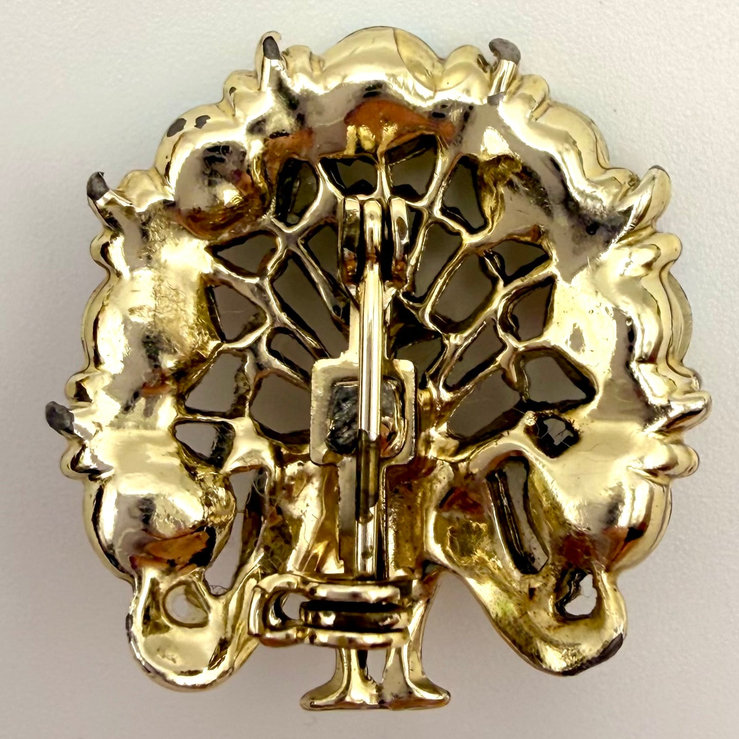 Late 50s/ Early 60s Rhinestone Peacock Brooch