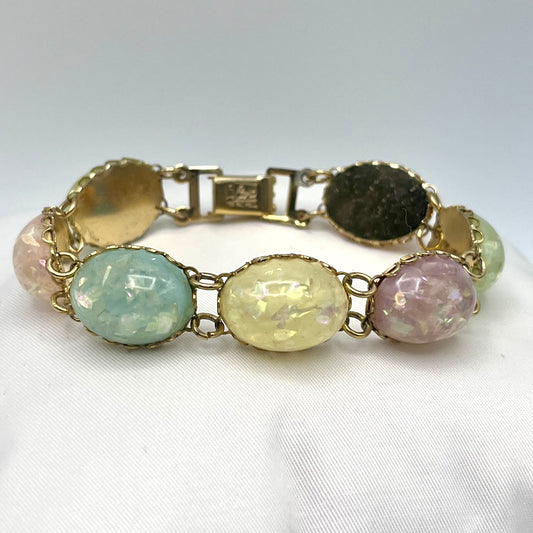 1950s Coro Pegasus Pastel Cabochon Bracelet