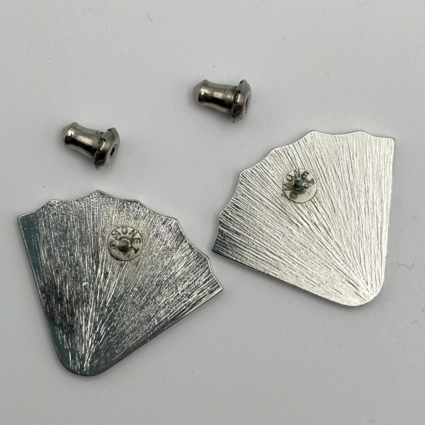 1990s Monet Silver Fan Earrings