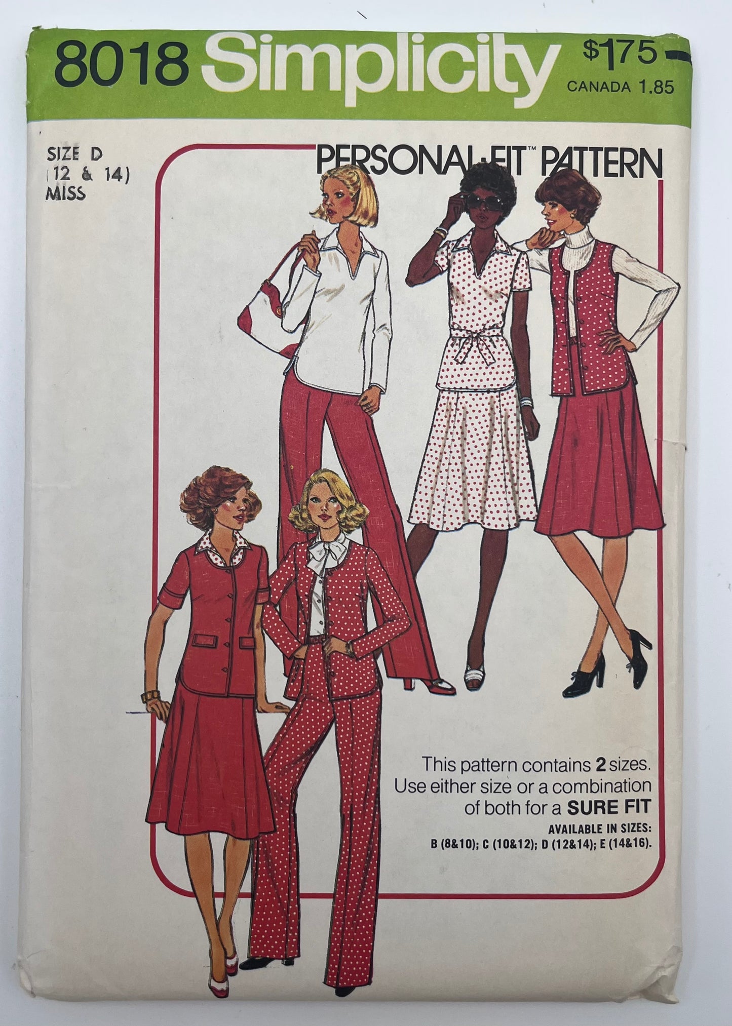 1977 Simplicity Misses' Separates Pattern 8018