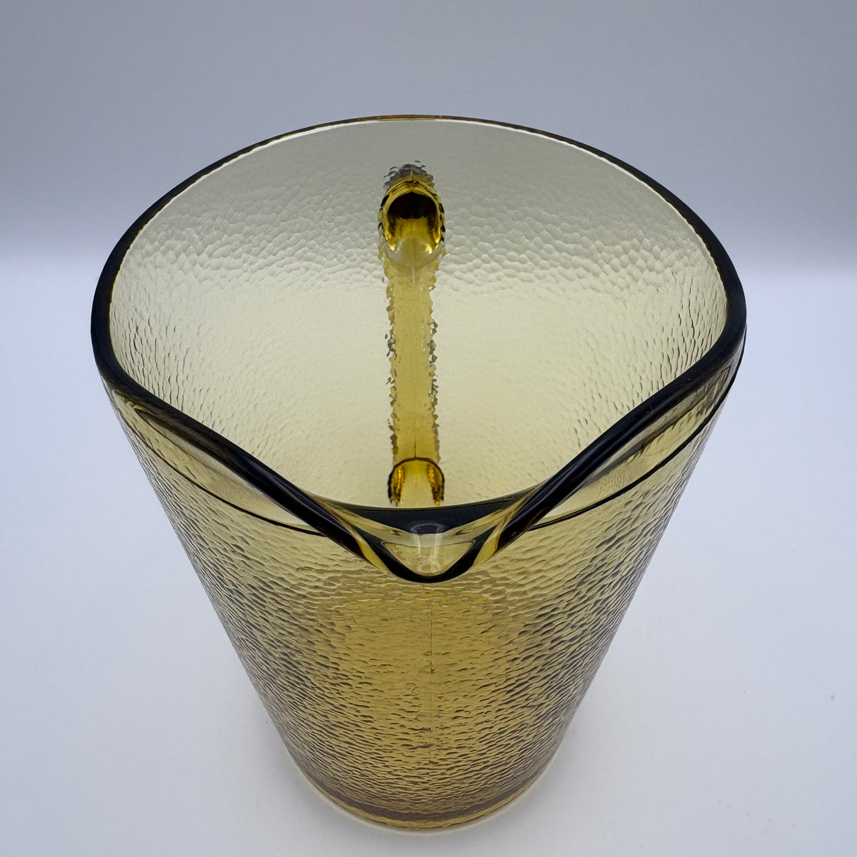 1970s Amber Textured Glass Pitcher