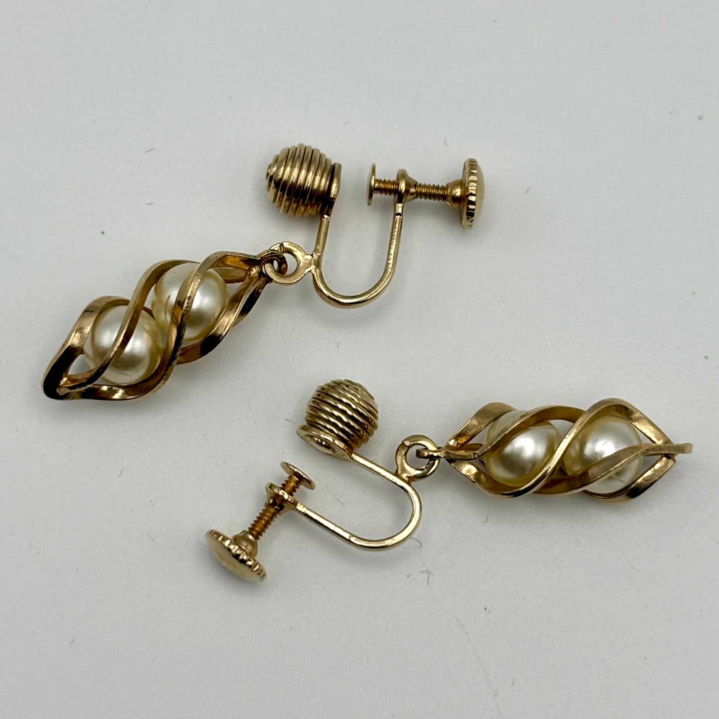 1958 Sarah Coventry Twisting Pearls Earrings