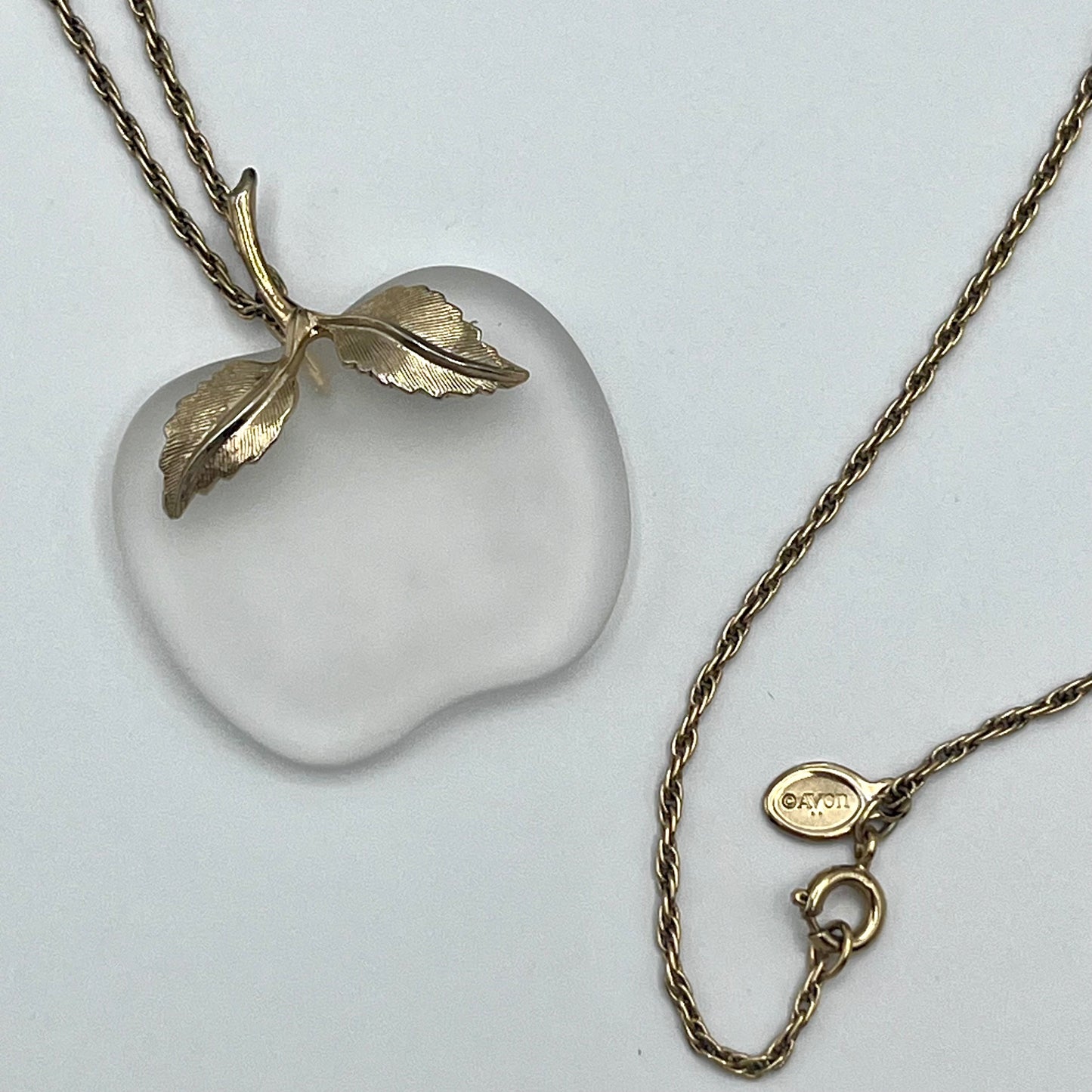 1978 Avon Crystal Apple Pendant Necklace