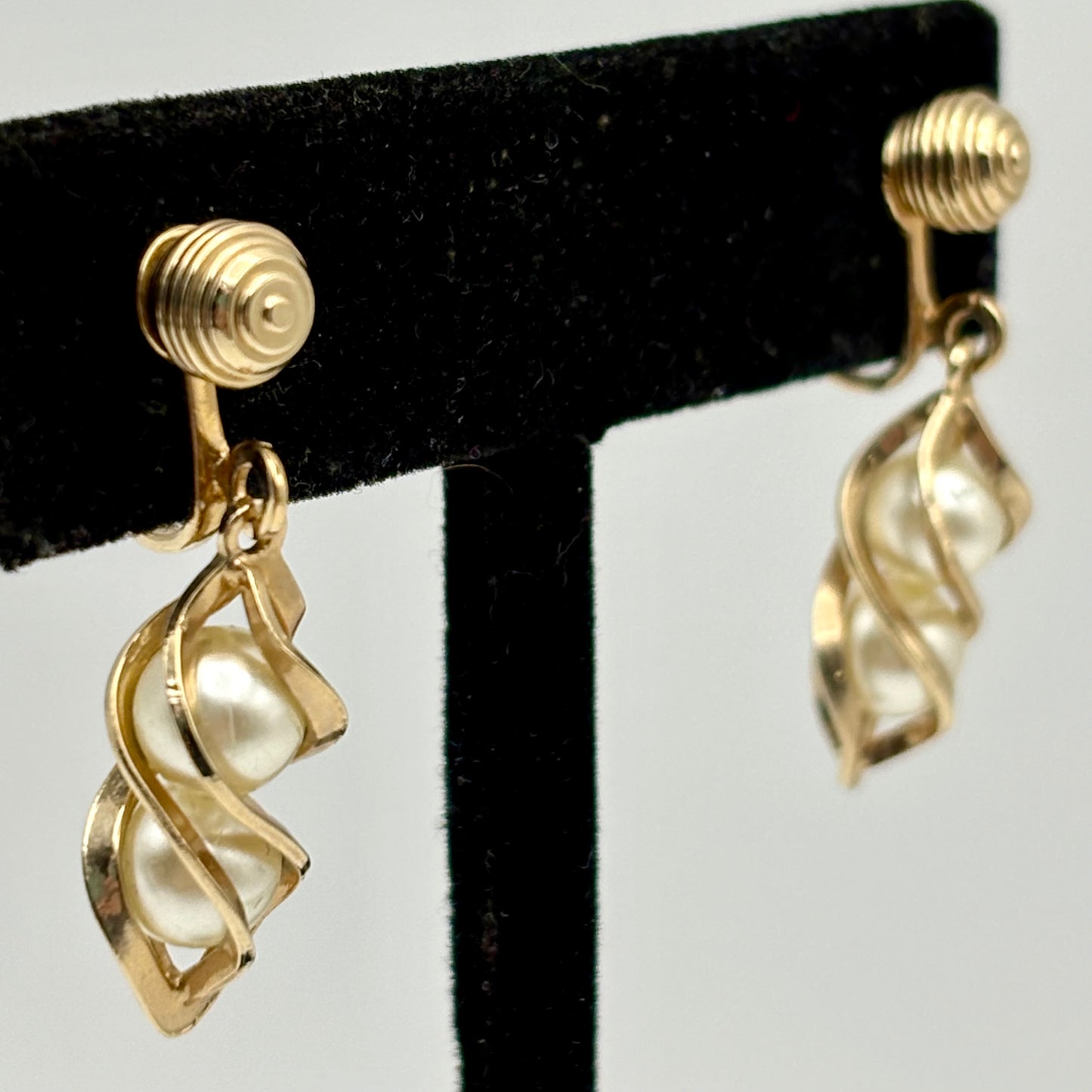 1958 Sarah Coventry Twisting Pearls Earrings