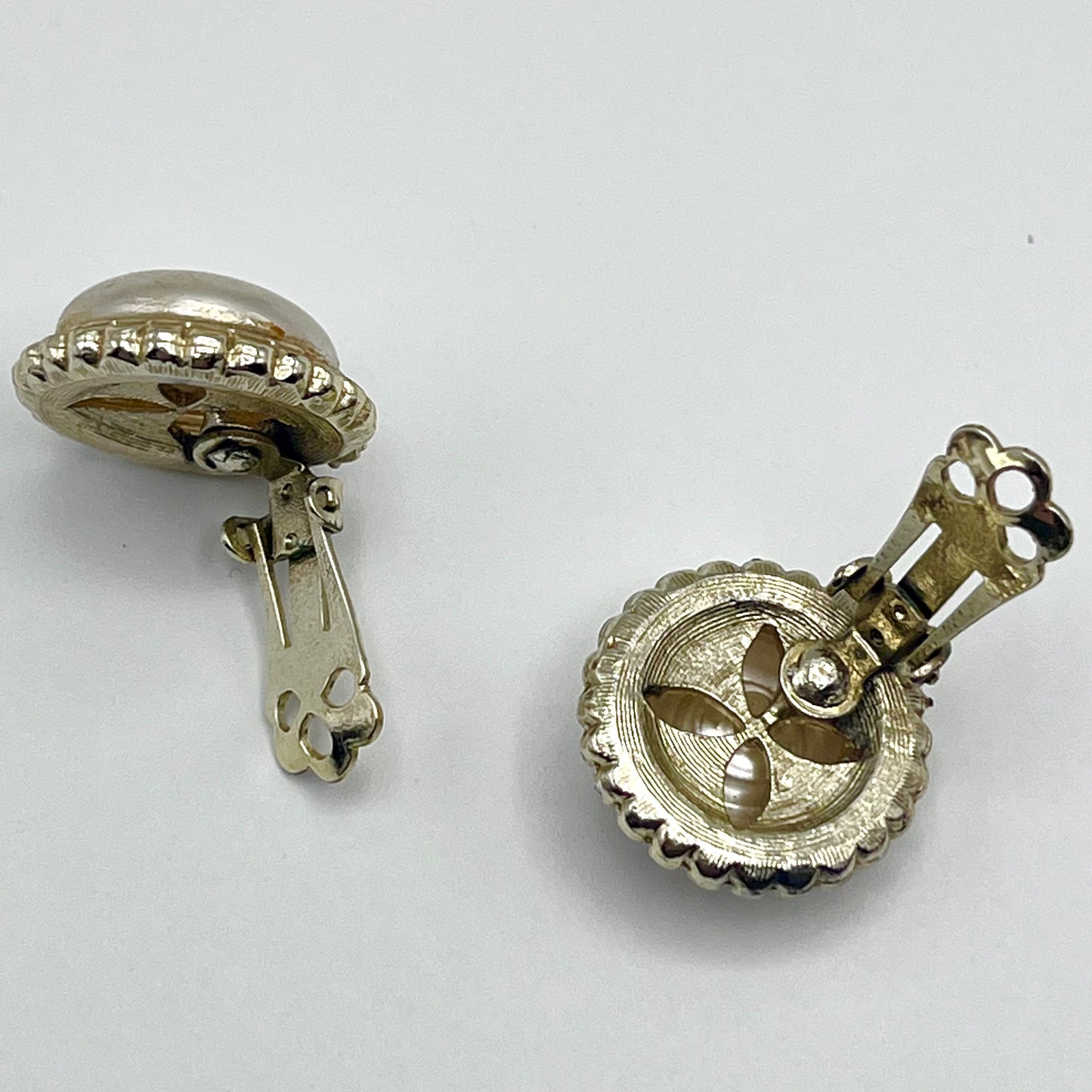 1960s Coro Pearl Button Earrings