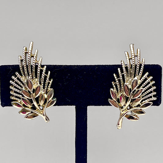 1960s Coro Leaf Earrings