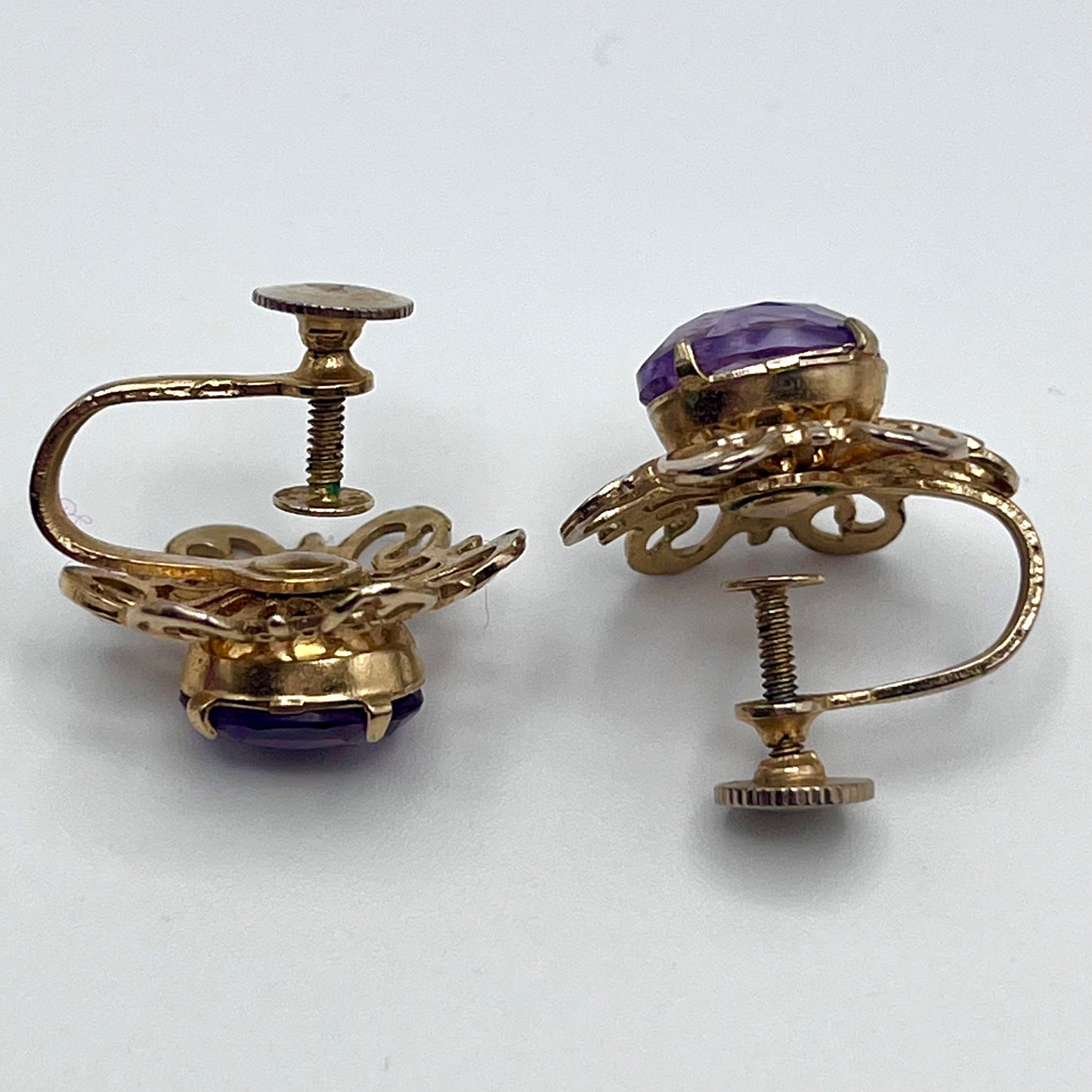 1950s Coro Lavender Rhinestone Earrings