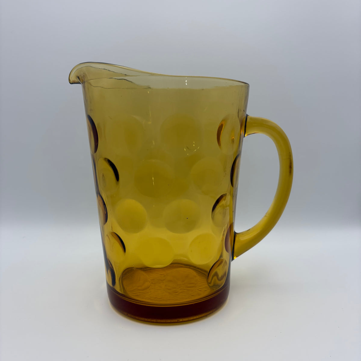 1970s Amber Dotted Glass Pitcher