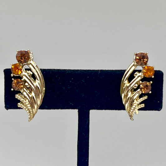 1950s Coro Rhinestone Earrings