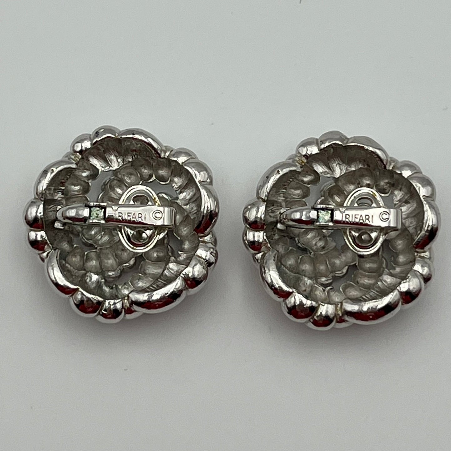 1960s Trifari Crown Clip Earrings