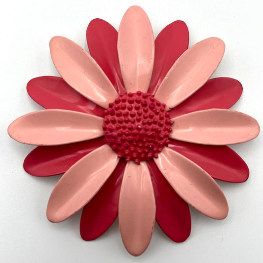 Late 60s/ Early 70s Pink Enamel Flower Brooch