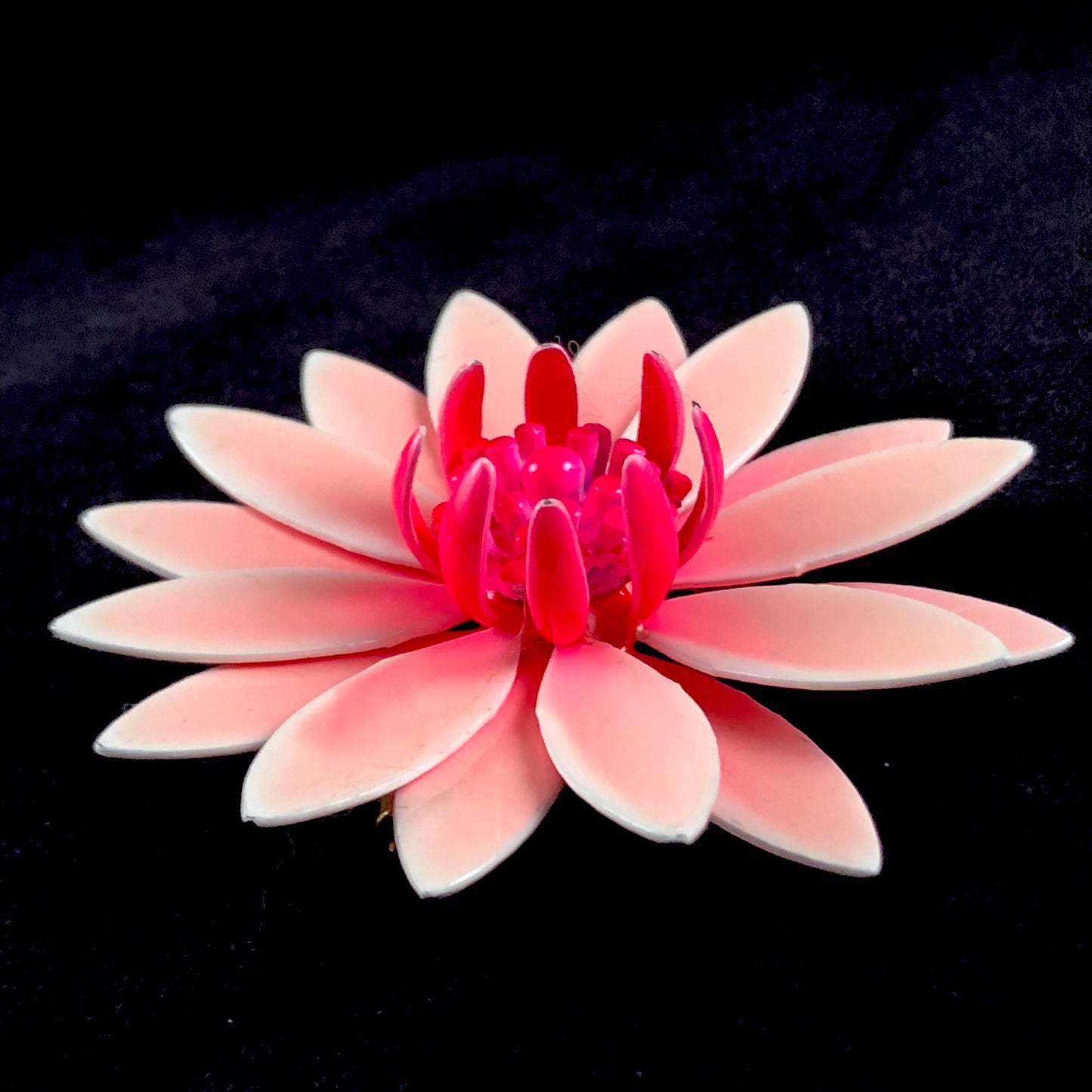 Late 60s/ Early 70s Pink Enamel Flower Brooch - Retro Kandy Vintage