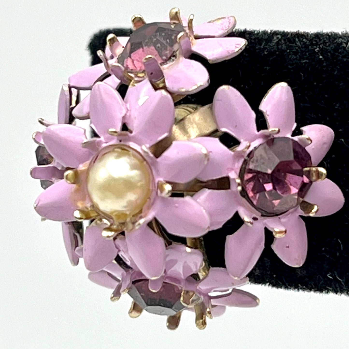 Late 50s/ Early 60s Lilac Enamel Earrings