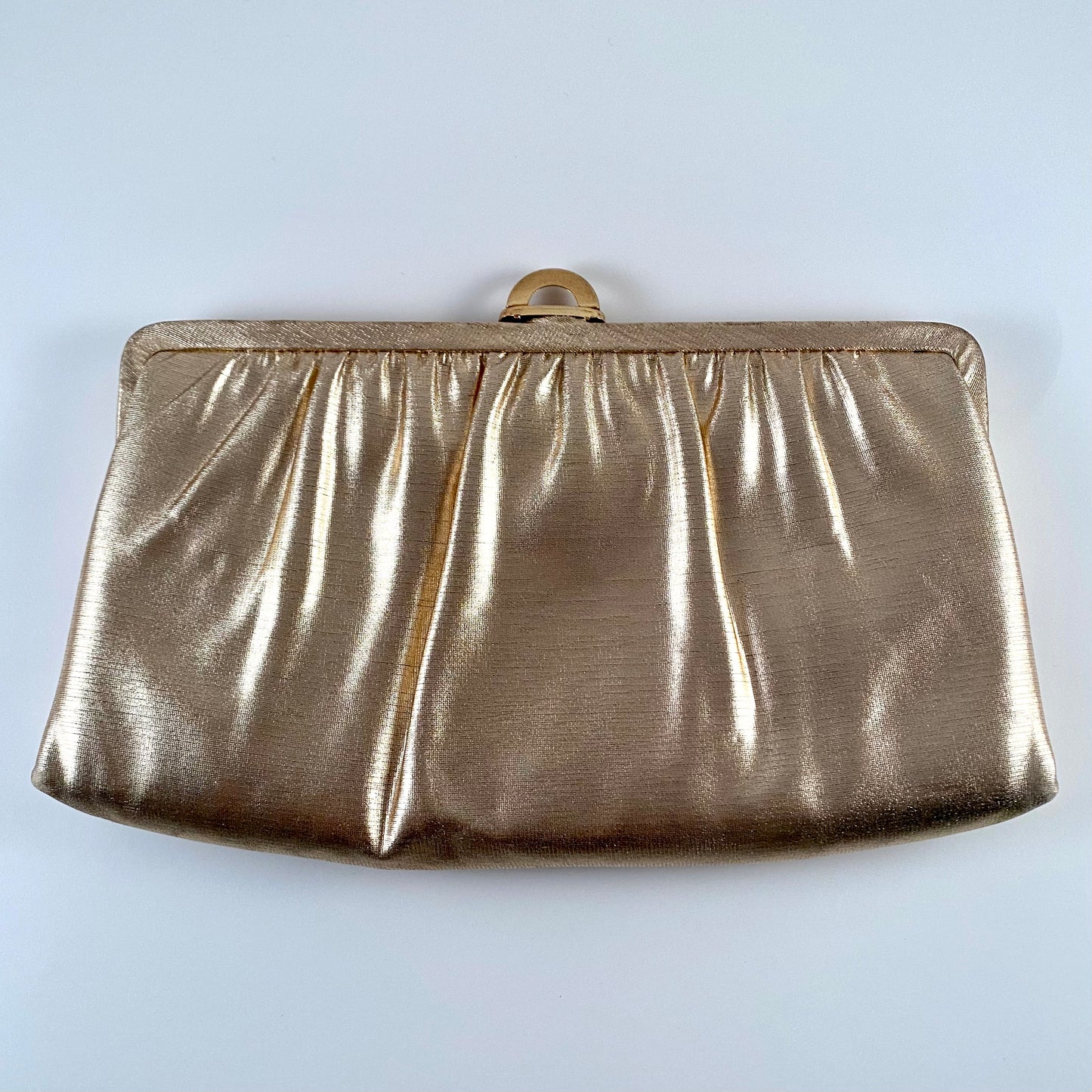 Late 60s/ Early 70s Mardane Gold Clutch With Interior Mirror