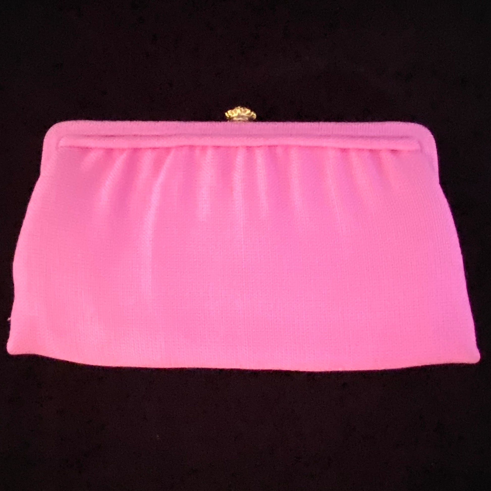 1960s HL Pink Fabric Clutch - Retro Kandy Vintage