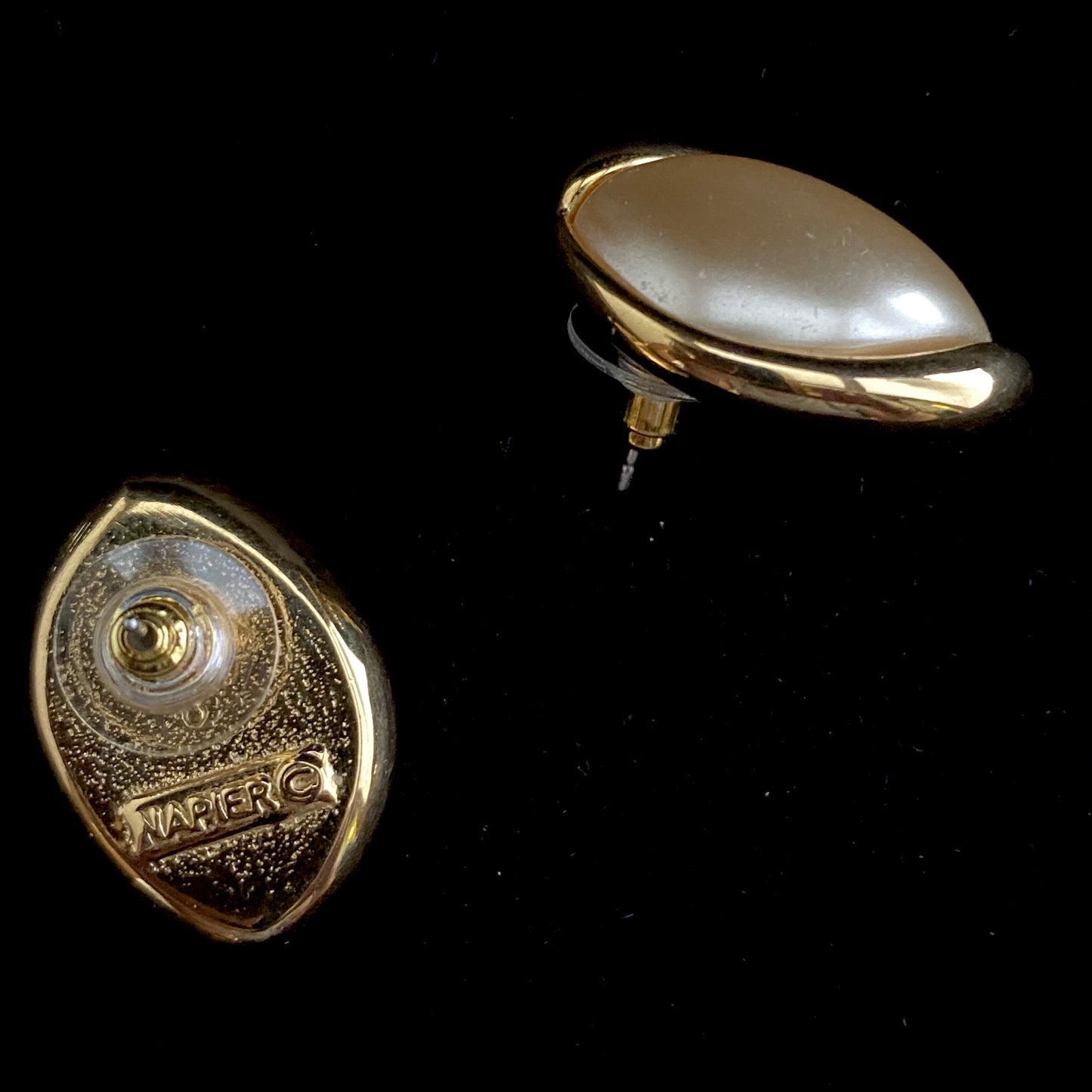 1990s Napier Faux Pearl Earrings