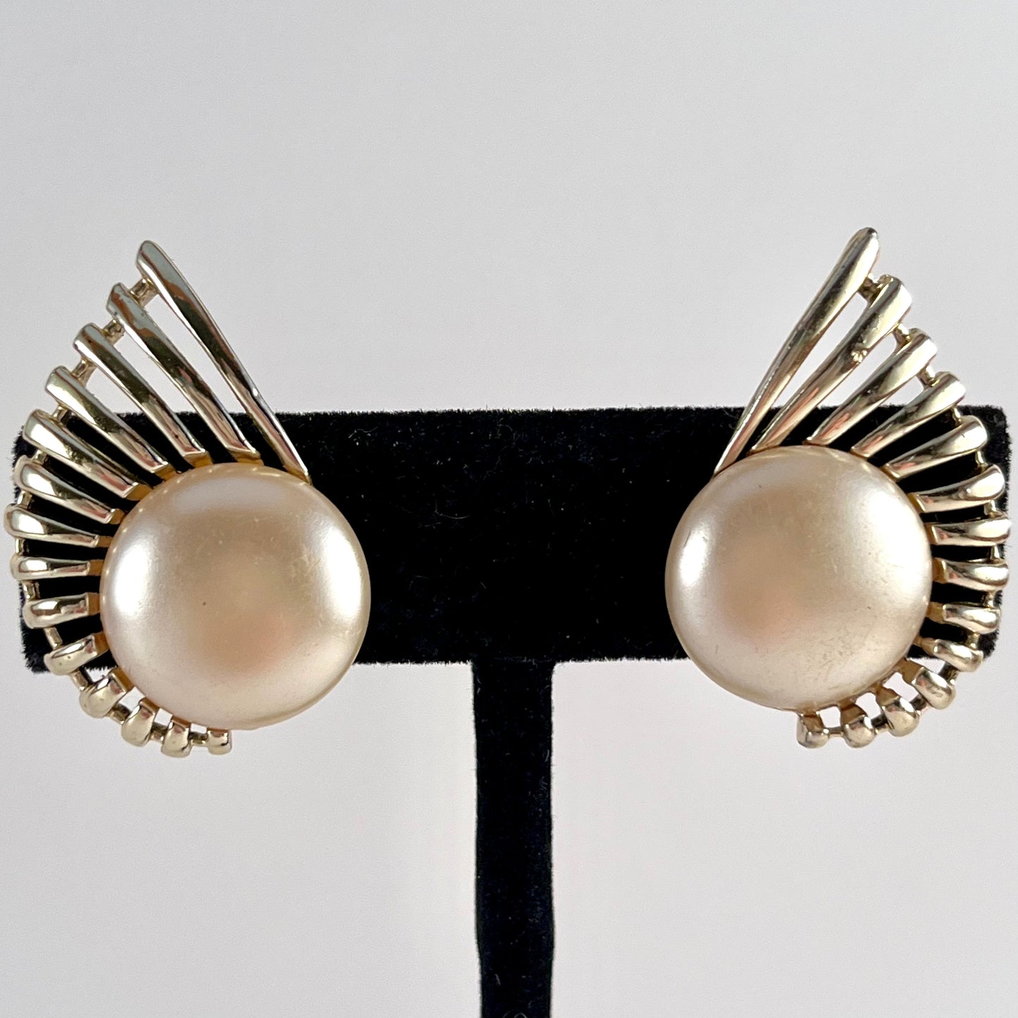 1956 Sarah Coventry Pearl Flight Earrings