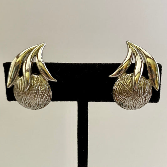 Late 50s/ Early 60s Monet Silver-Tone Earrings
