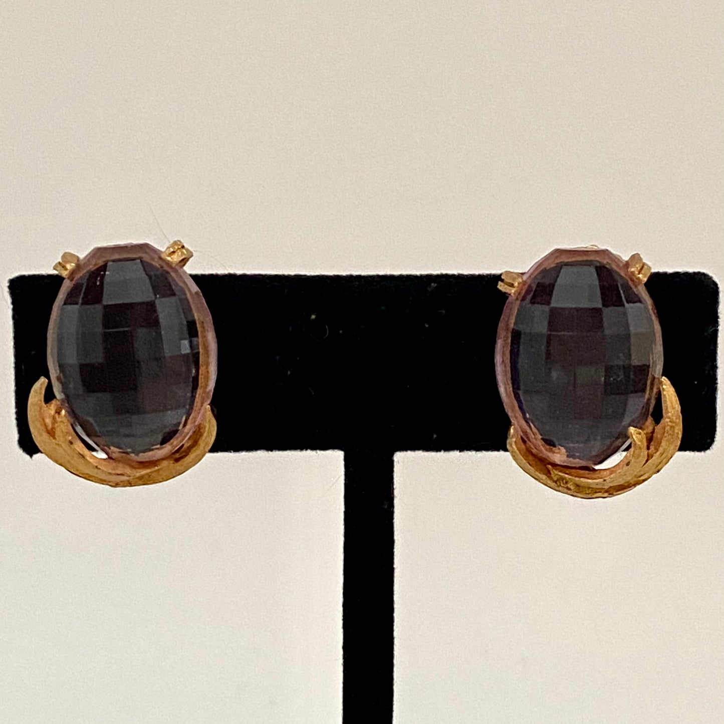 Late 50s/ Early 60s Pink Faceted Bead Clip Earrings