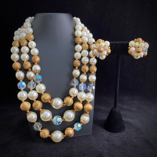 1960s Lisner Necklace & Earring Set