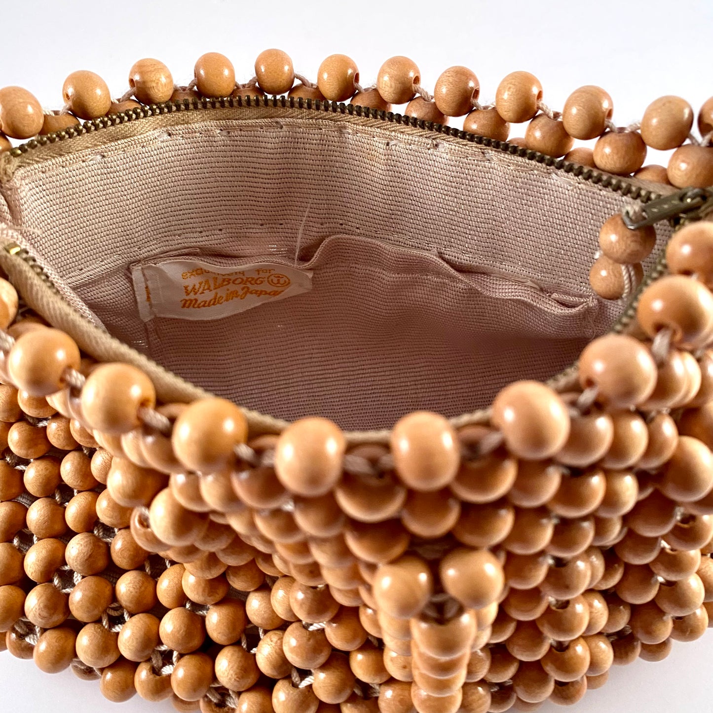 1960s Walborg Wooden Beaded Purse