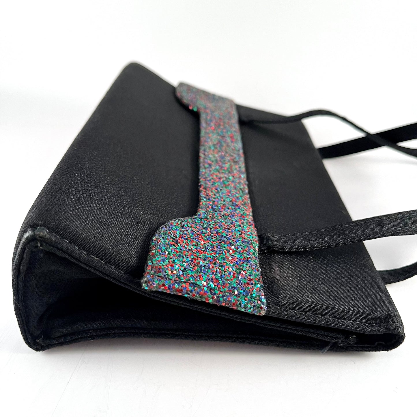 Late 50s/ Early 60s Black Fabric & Glitter Handbag
