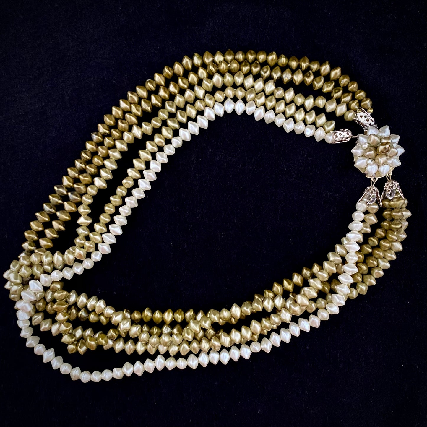 1960s Hong Kong 5 Strand Bead Necklace