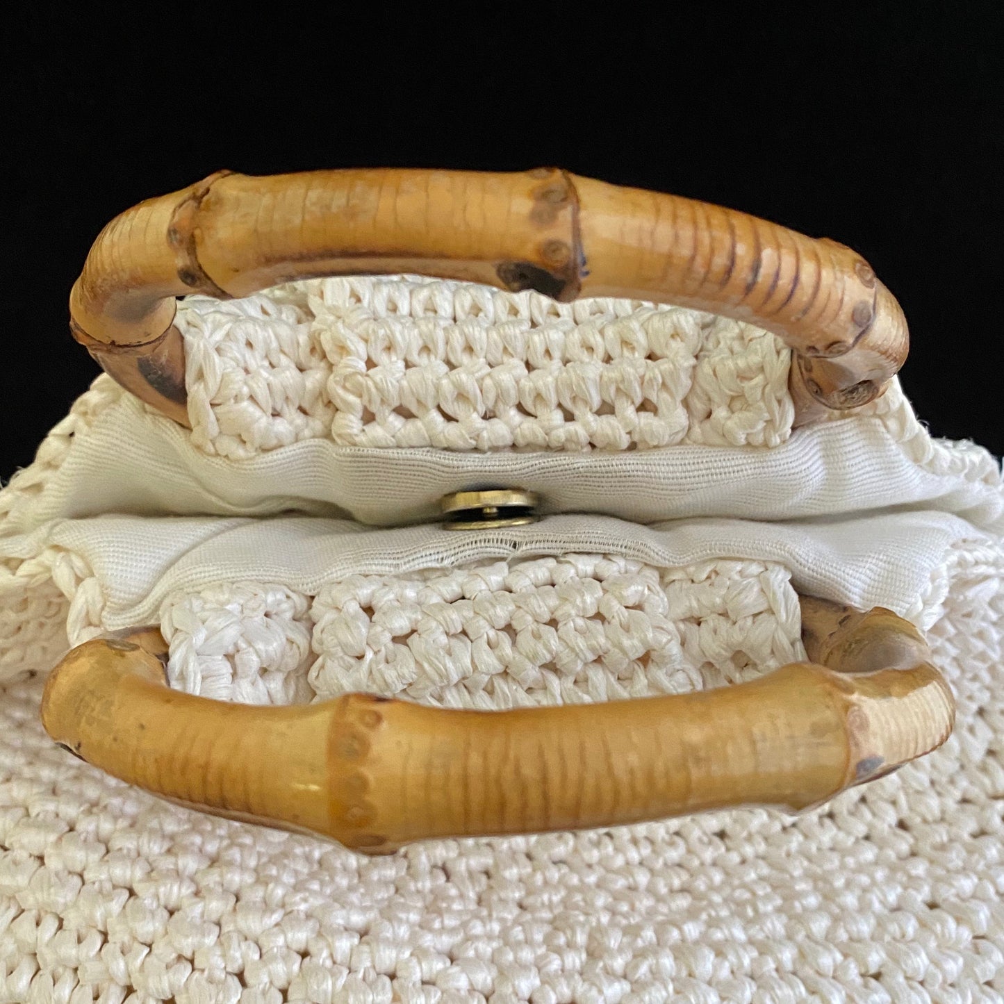 1960s Made In Japan Raffia & Bead Bag - Retro Kandy Vintage