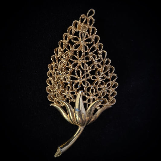 Late 60s/ Early 70s Mamselle Stylized Flower Brooch - Retro Kandy Vintage