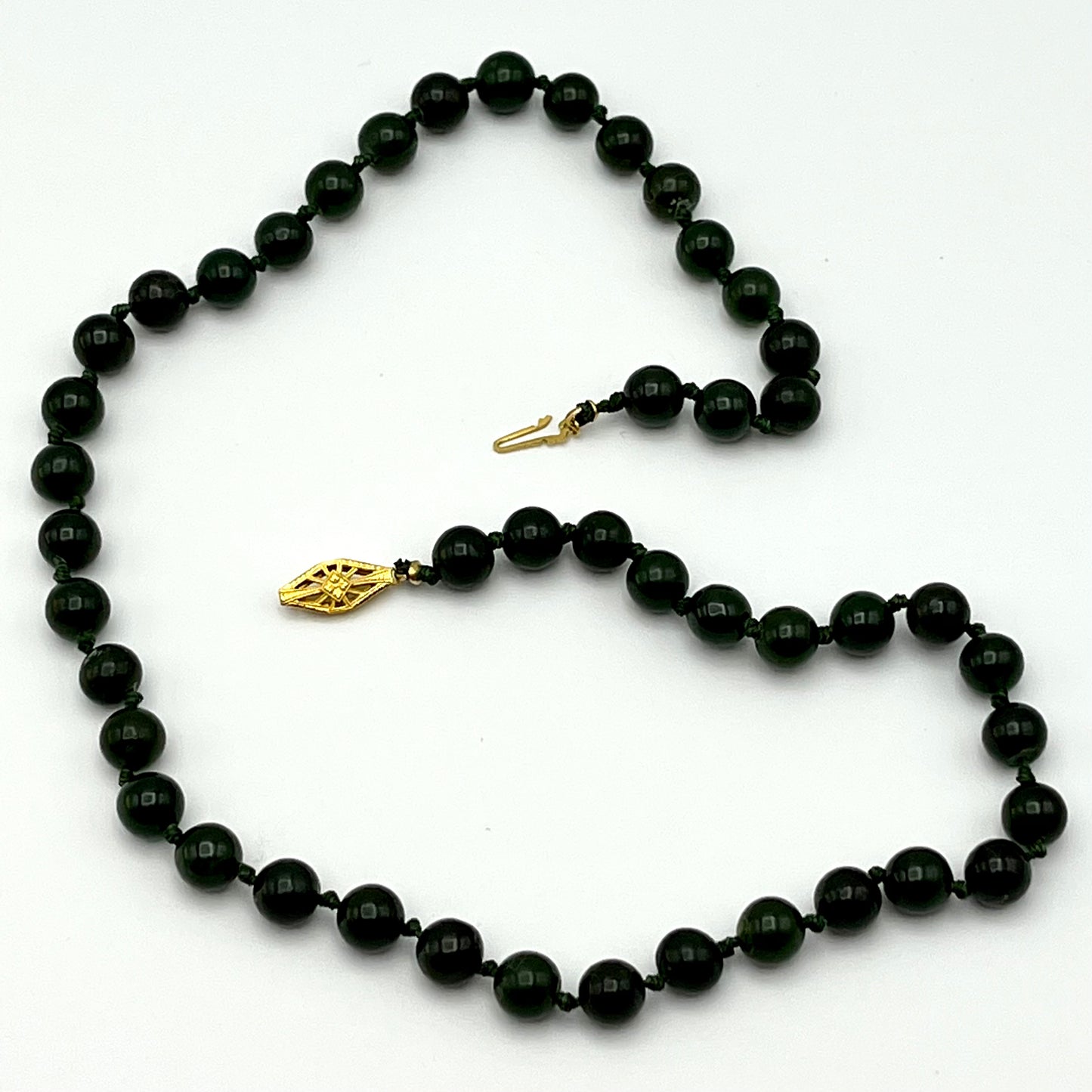 Late 40s/ Early 50s Hand Knotted Glass Bead Necklace