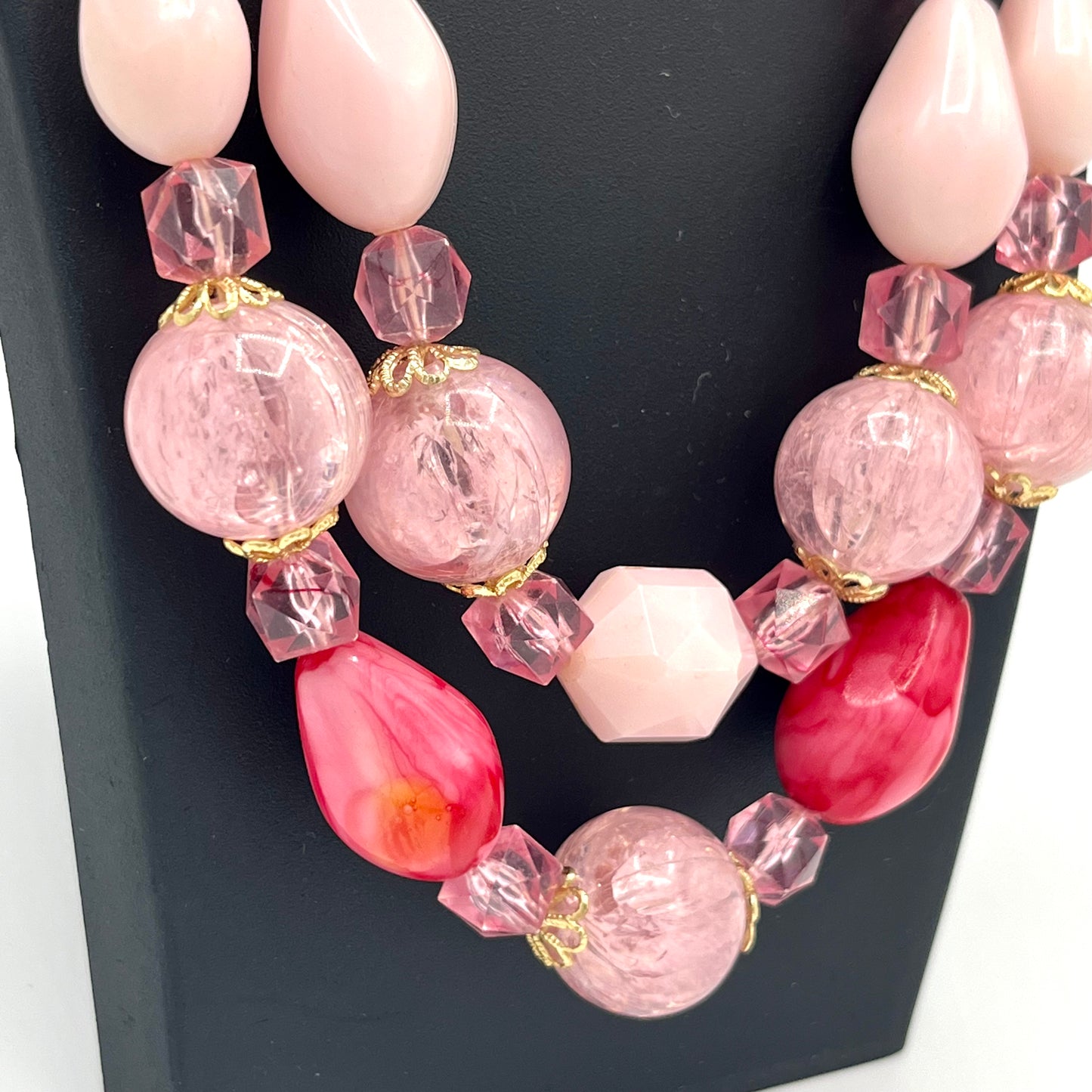 1960s Western Germany Pink Bead Necklace