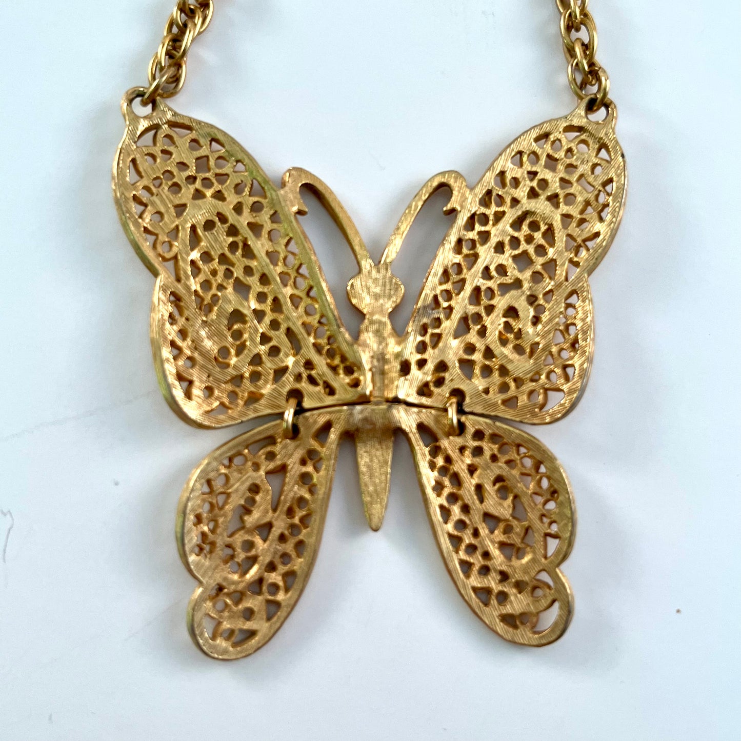 1970s Articulated Butterfly Necklace