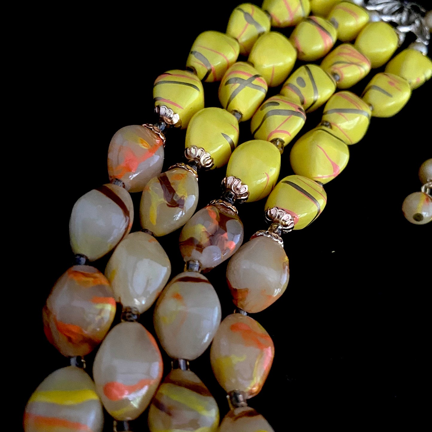 1960s Hong Kong 4-Strand Bead Necklace
