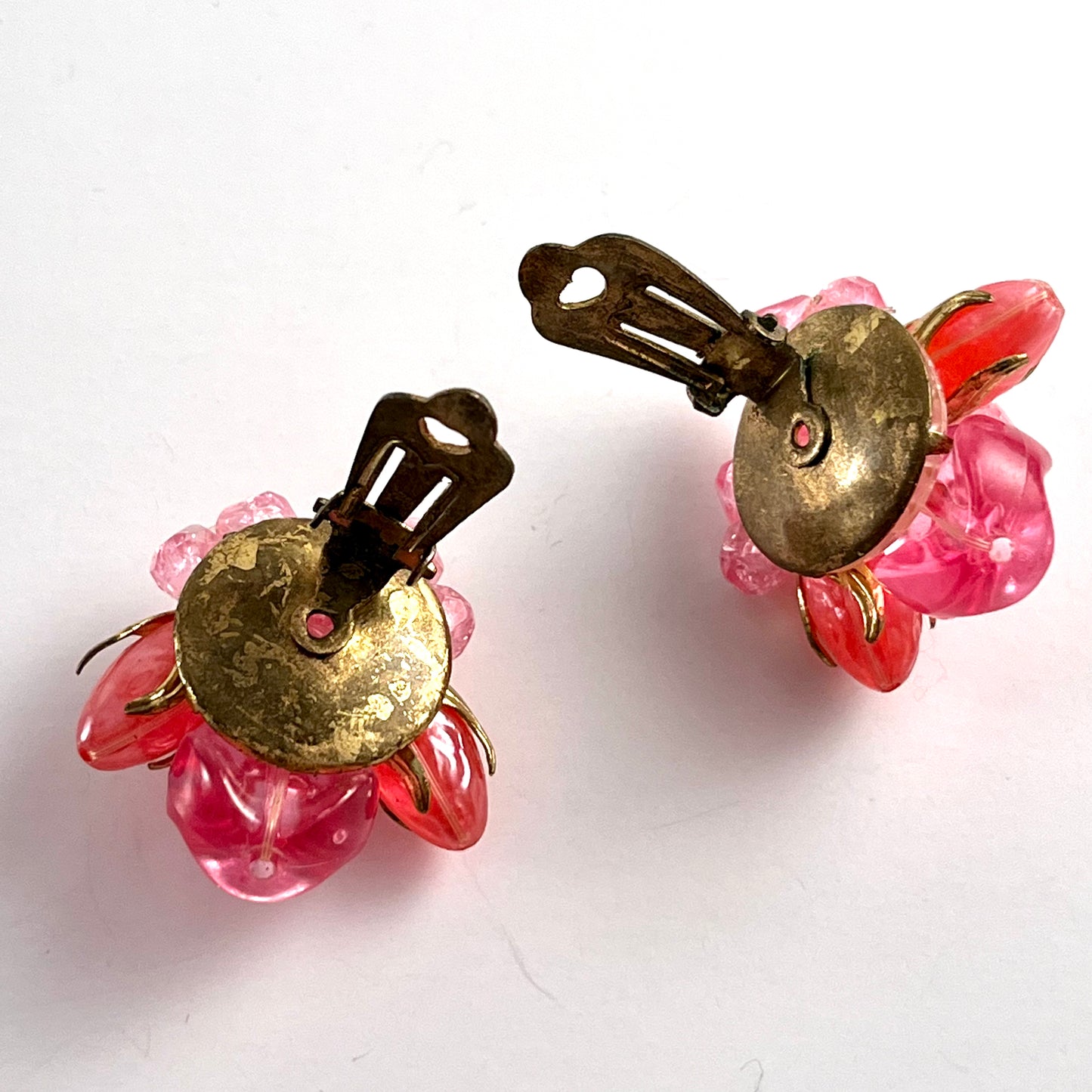 1960s German Pink Bead Earrings