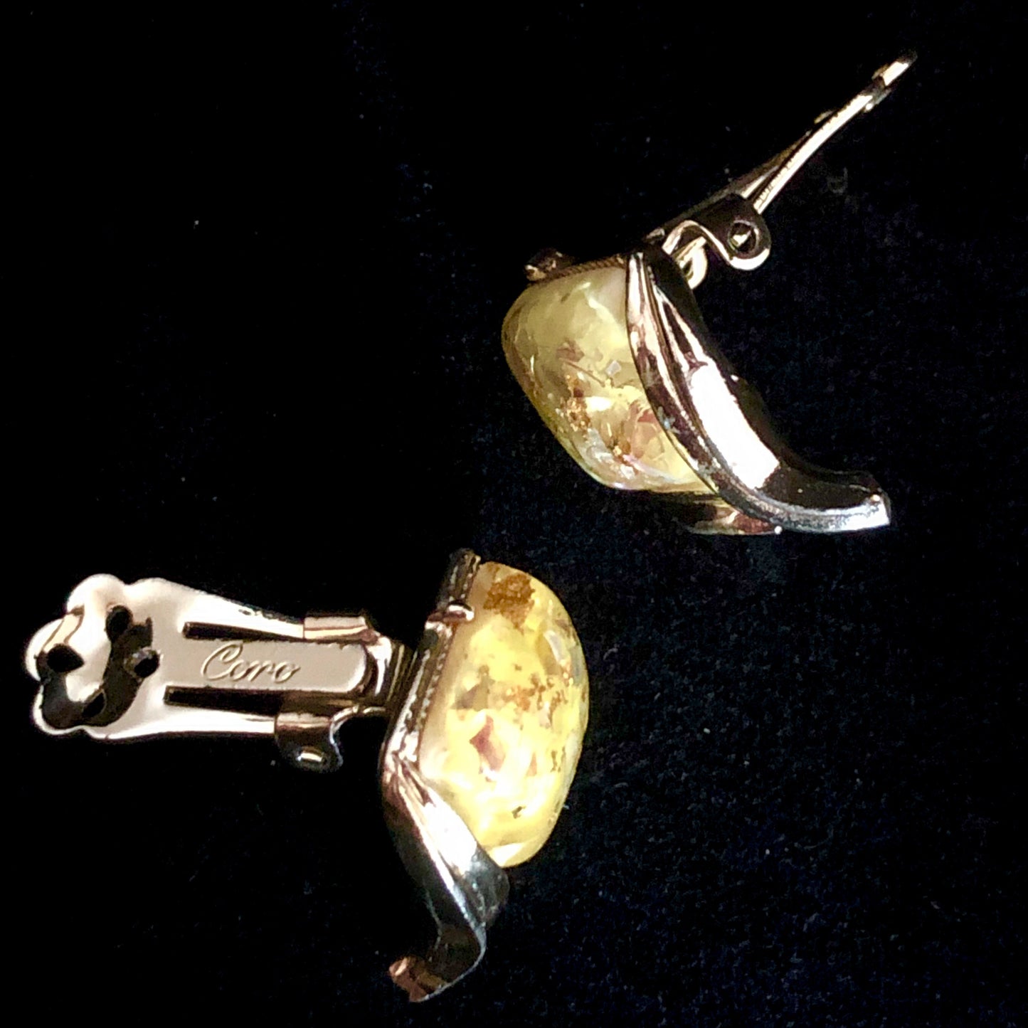 Late 50s/ Early 60s Coro Confetti Lucite Earrings - Retro Kandy Vintage