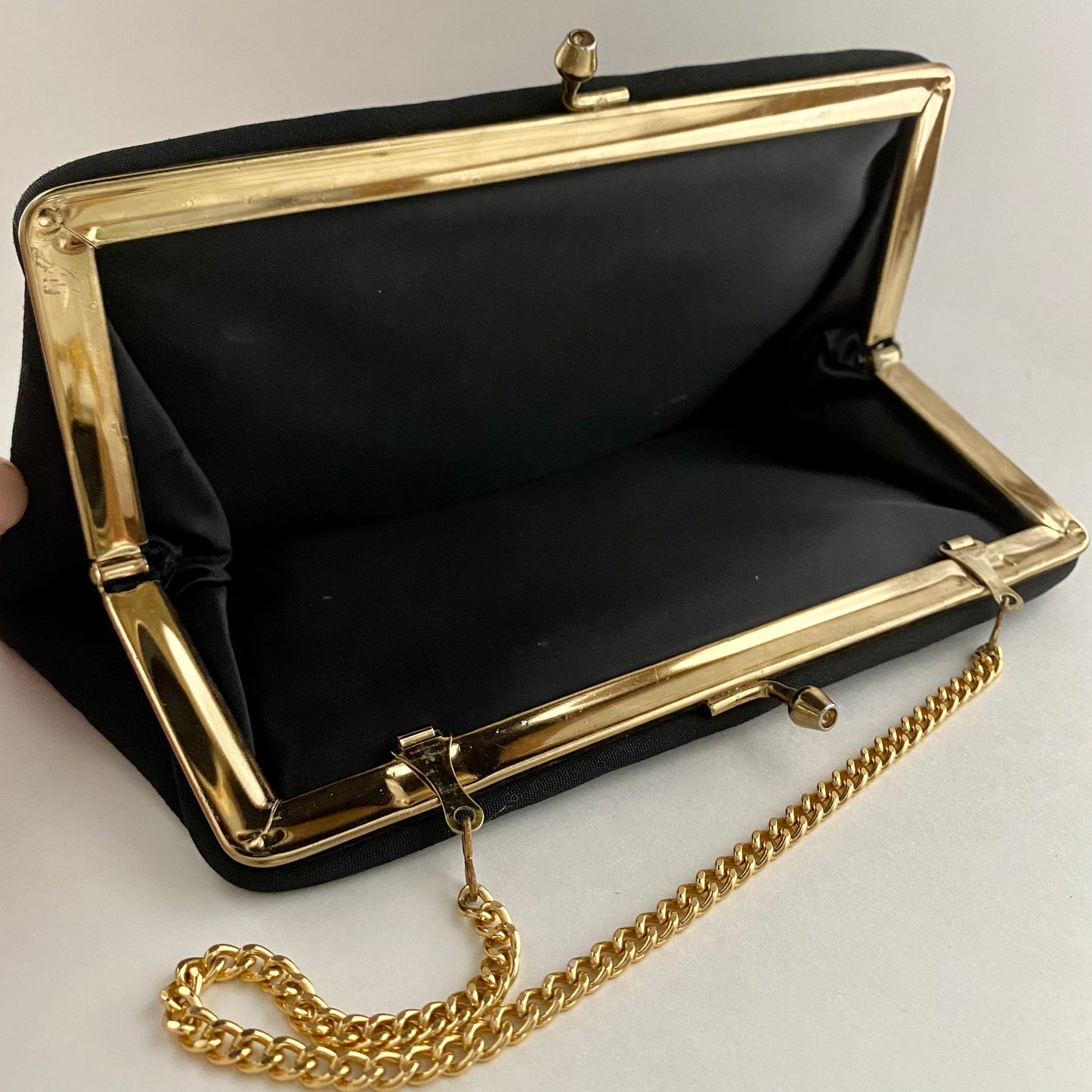 1960s Black Fabric Clutch