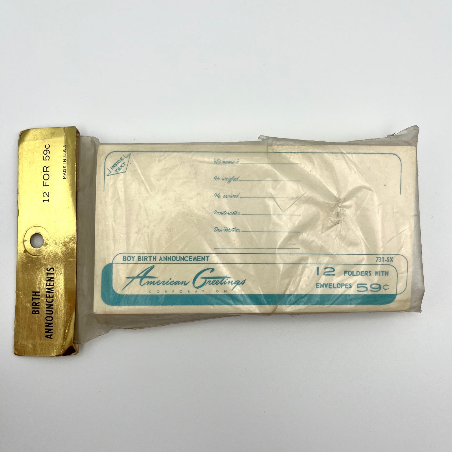 50s/60s American Greetings Baby Boy Birth Announcements