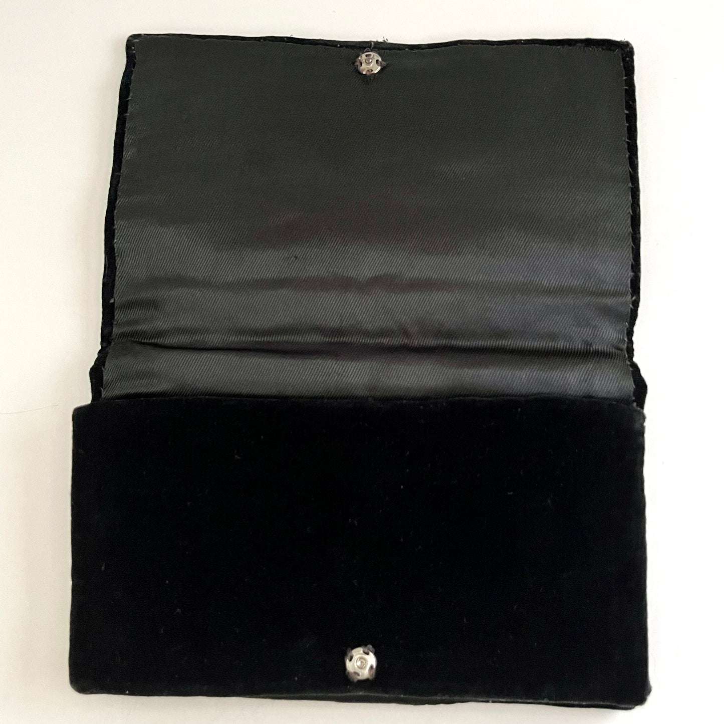1950s Jagat Black Velvet Gold & Silver Embroidered Clutch