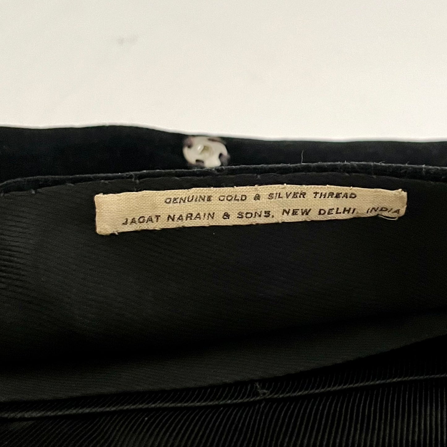 1950s Jagat Black Velvet Gold & Silver Embroidered Clutch