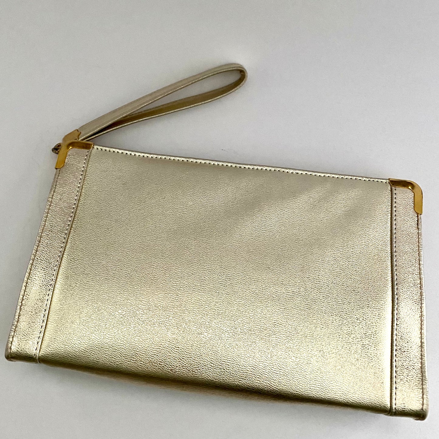 1960s Andé Metallic Pale Gold Wristlet Clutch