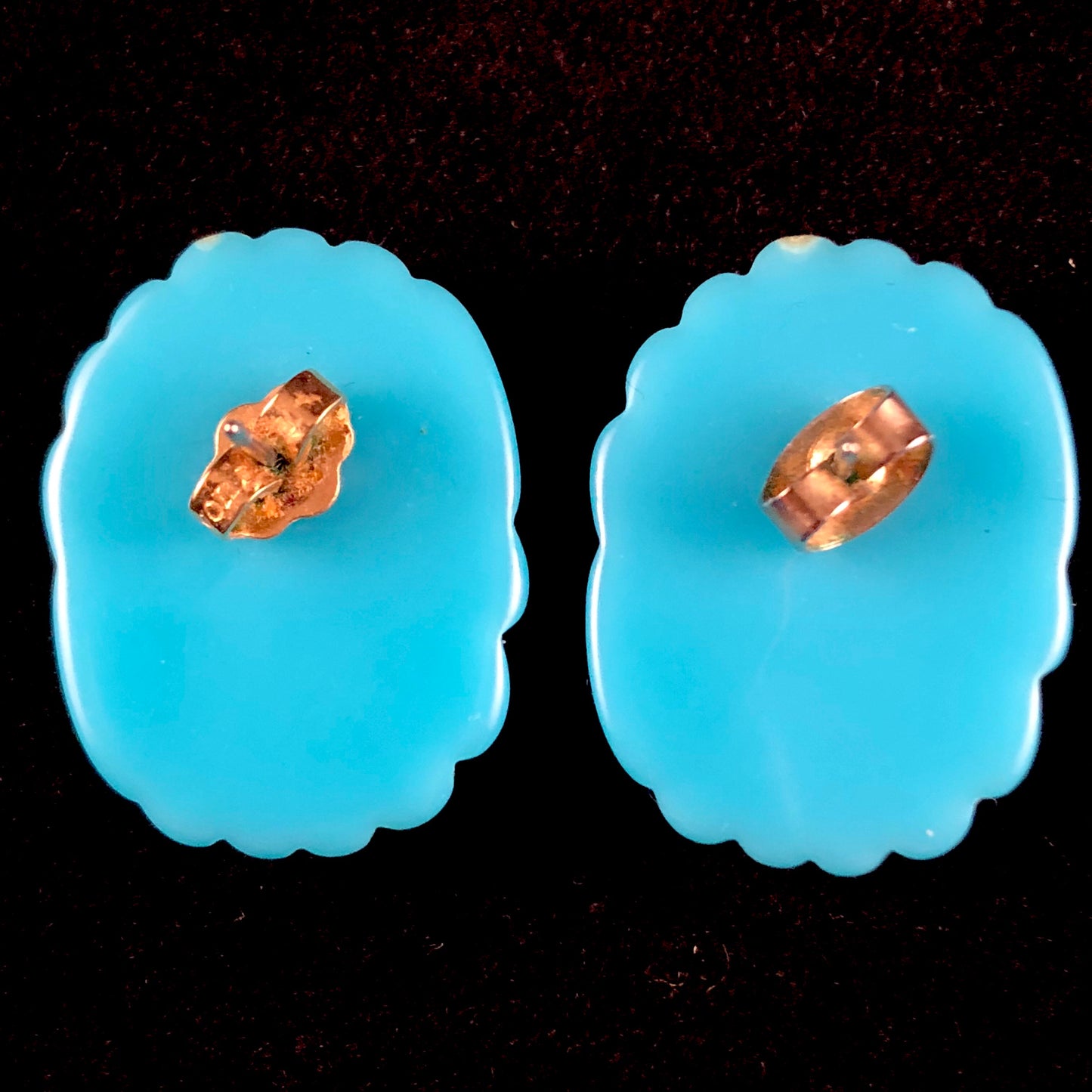 1987 Avon Color Shapes Earrings- Turquoise - Retro Kandy Vintage