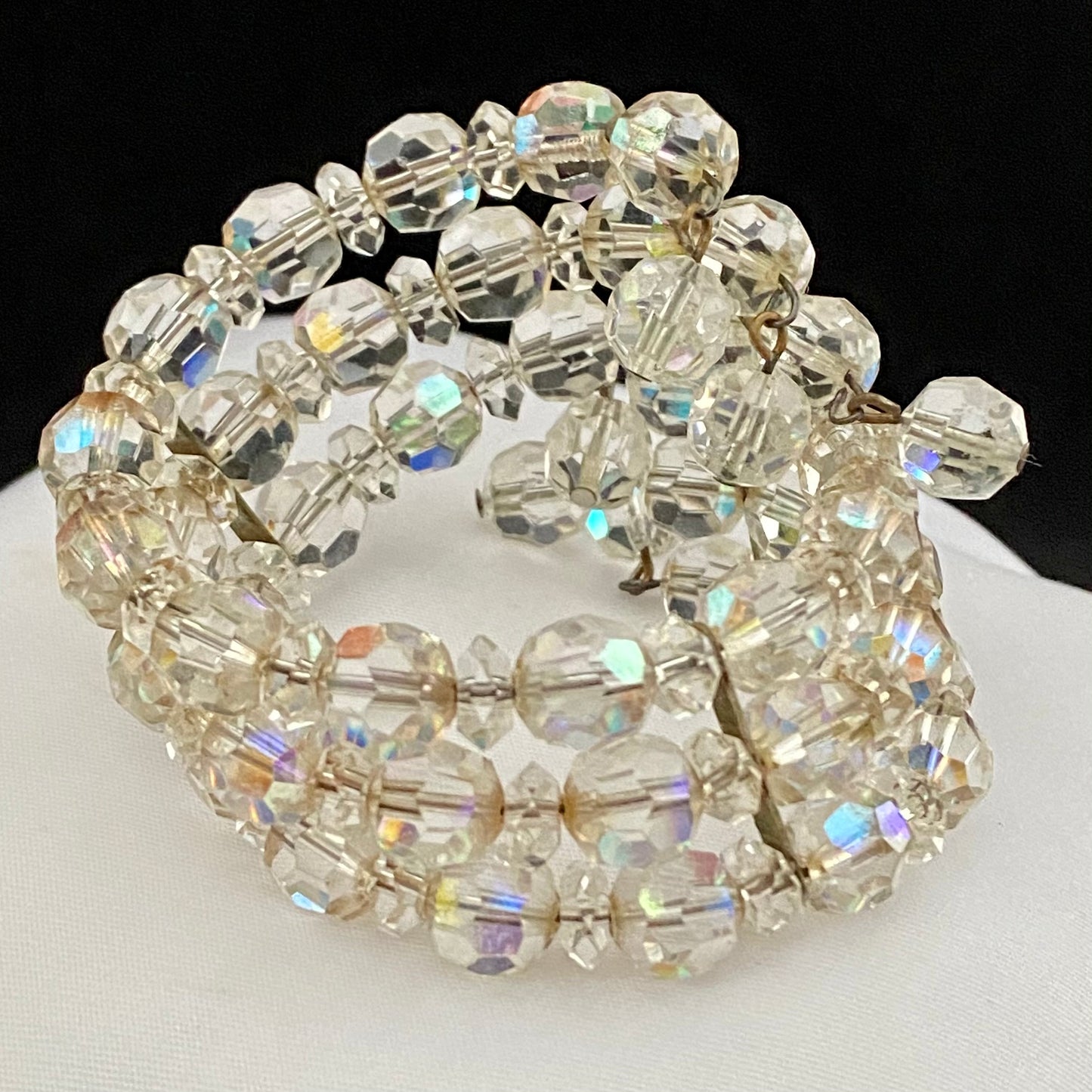 1950s Glass Crystal Cuff Bracelet