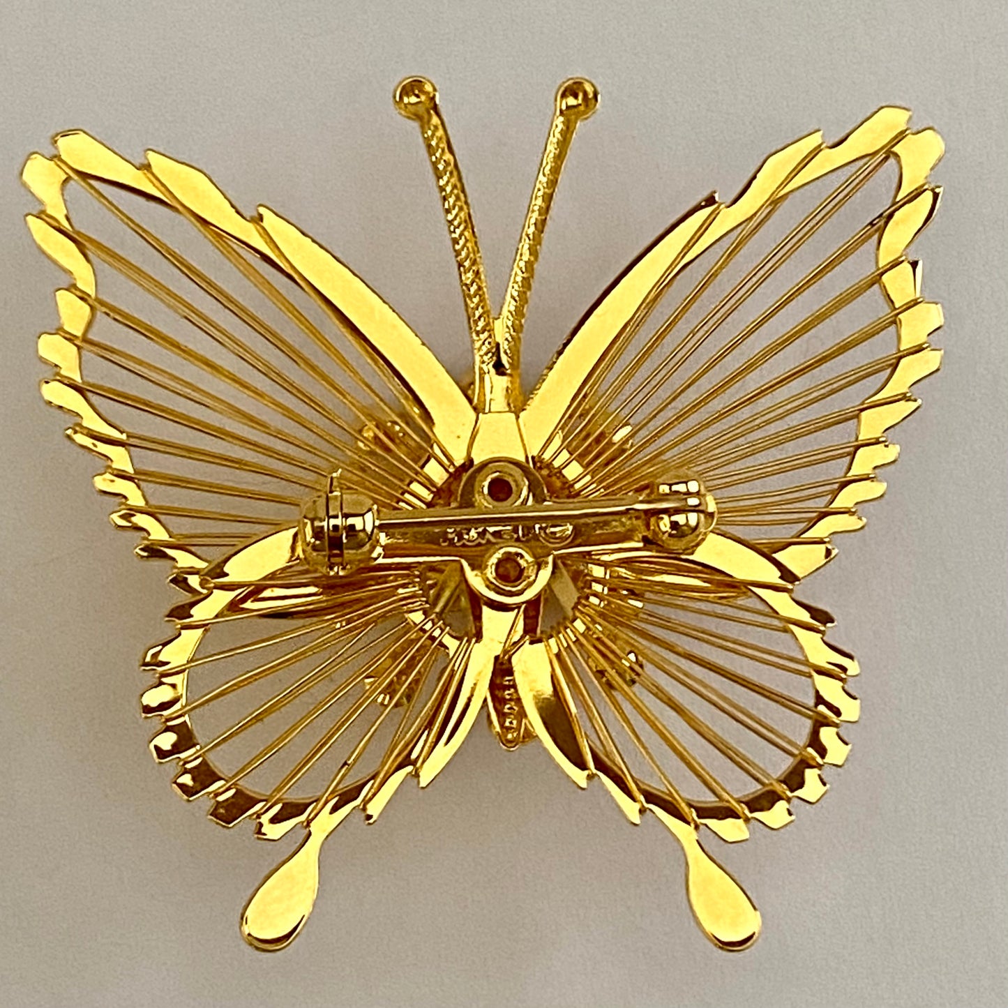 1960s Monet Rhinestone Butterfly Brooch